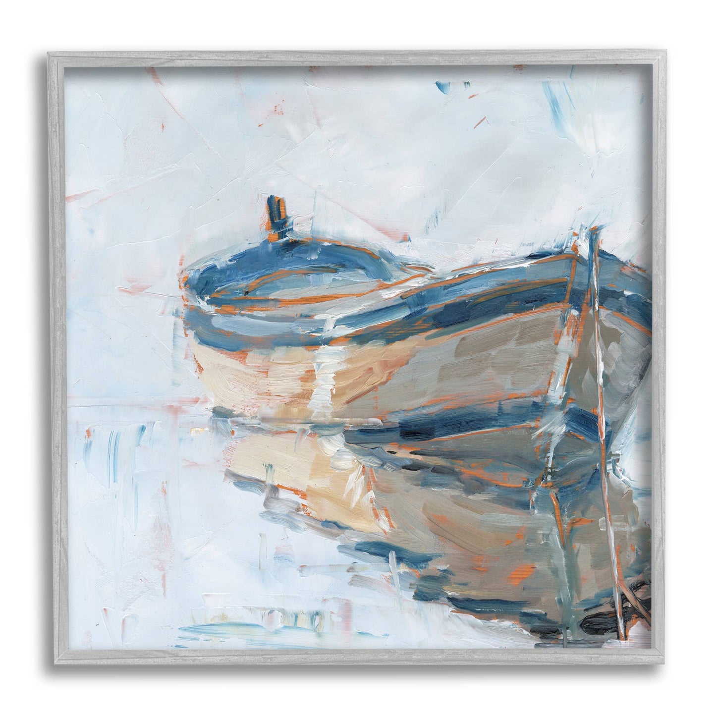 Abstract Row Boat Framed