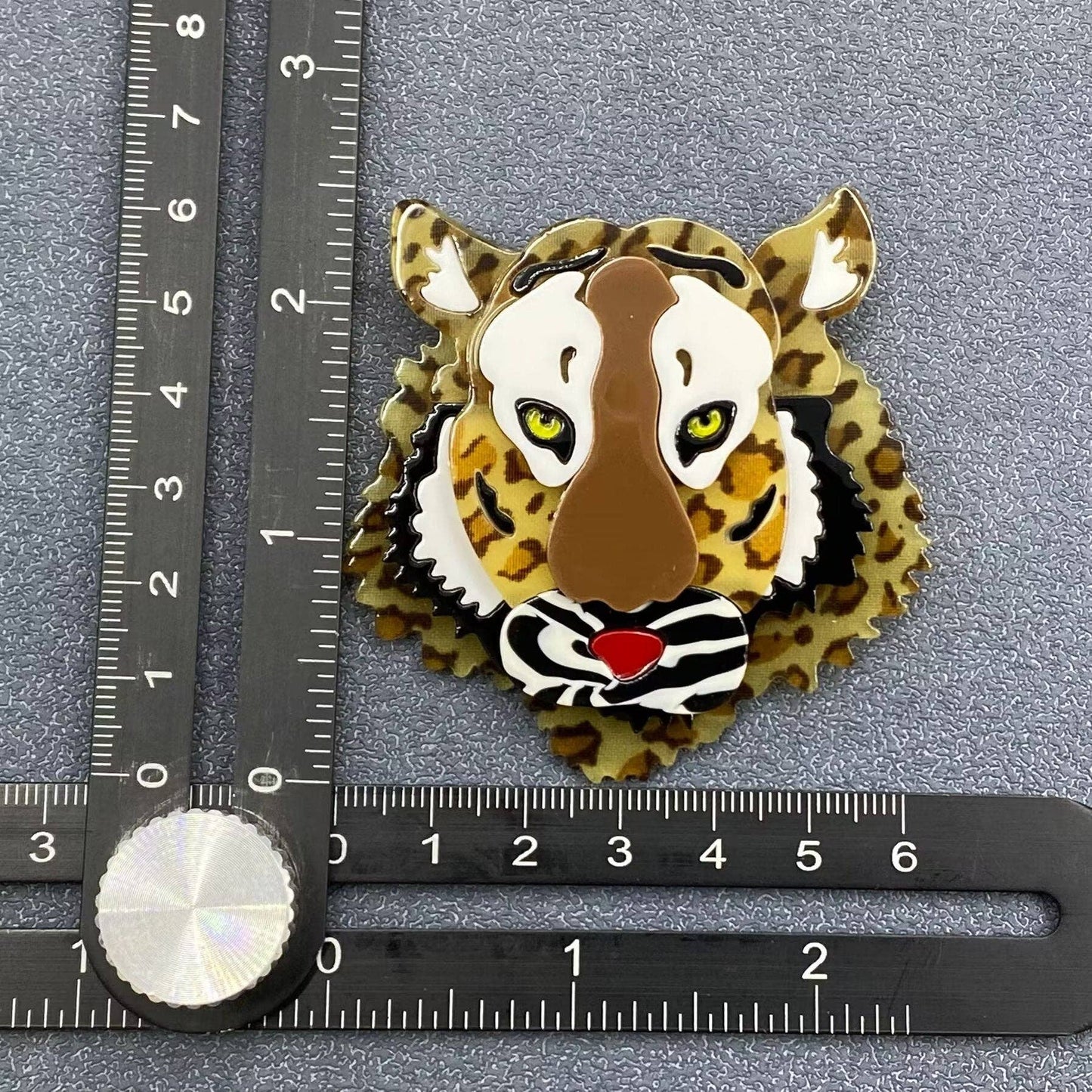 Acrylic Tiger's Head Brooch