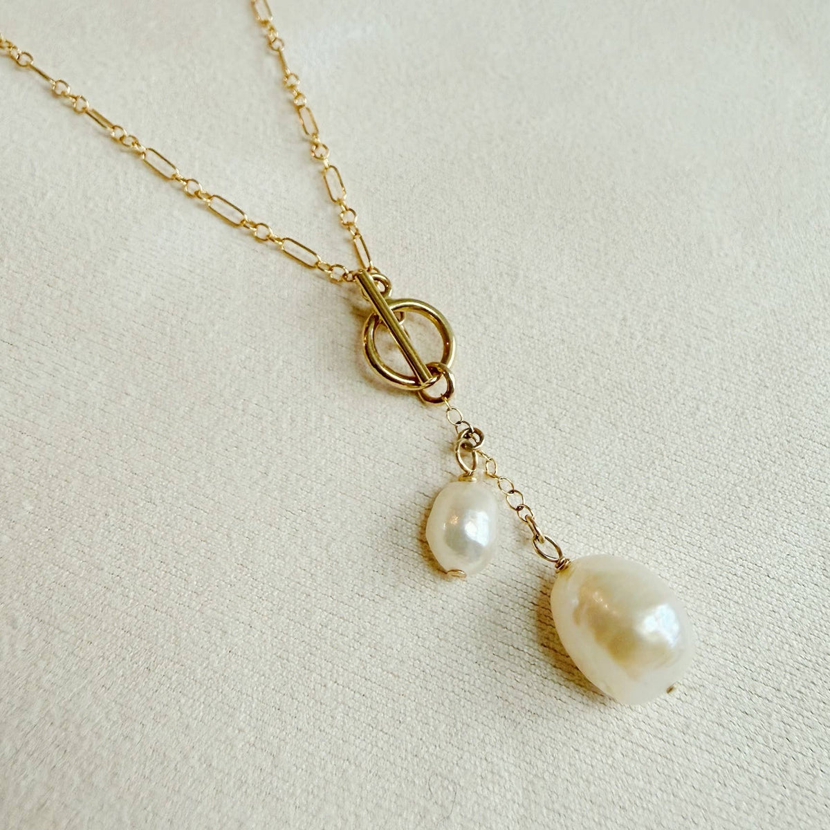 Brynn Pearl Toggle Gold Filled Necklace
