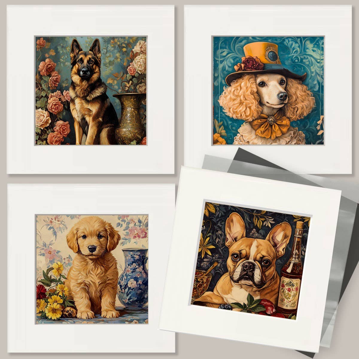 Golden Retriever Puppy - Pet Dog Still Life Wall Art Prints – 8″x10″ Artwork for 11″x14″ Frame