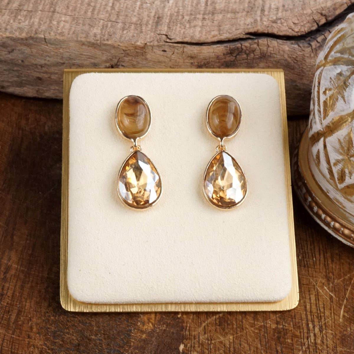 Moonlit Grace – Classic Teardrop Jeweled Statement Earrings