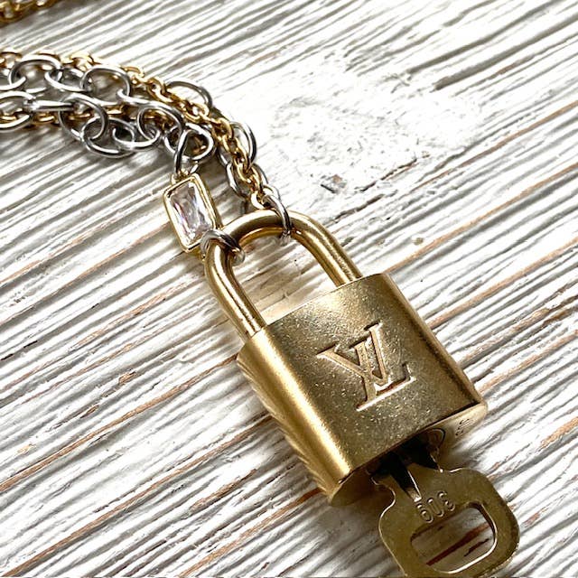 Upcycled Louis Vuitton Lock Necklace - Repurposed LV
