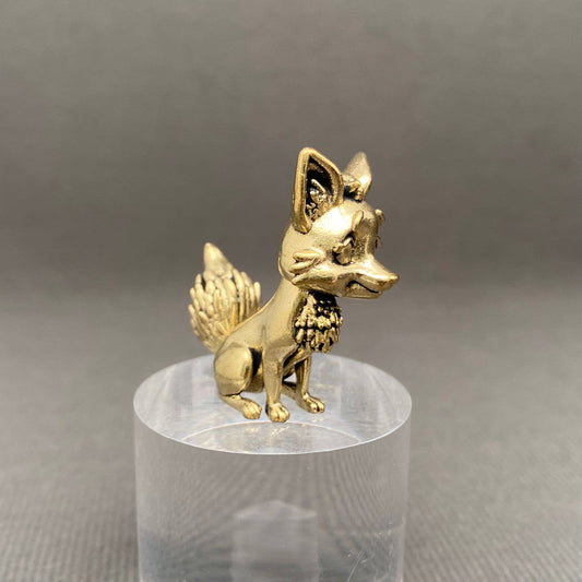 Cute Fox Brass Crafts Decoration Desktop Ornaments