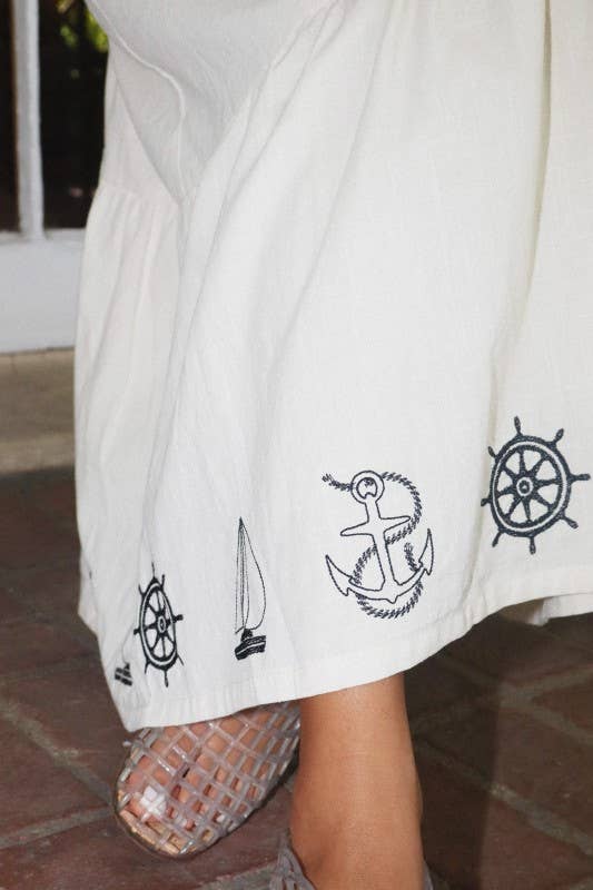 Nautical Tie Maxi Dress