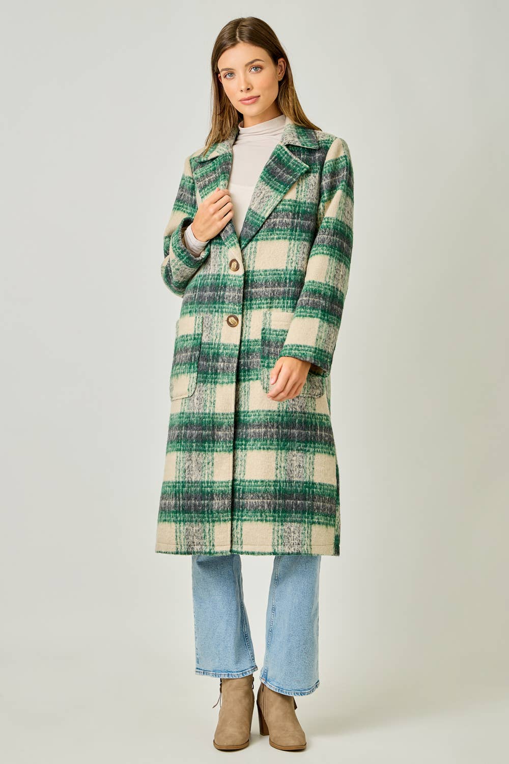 LAST CHANCE - Plaid Long Coat - size M