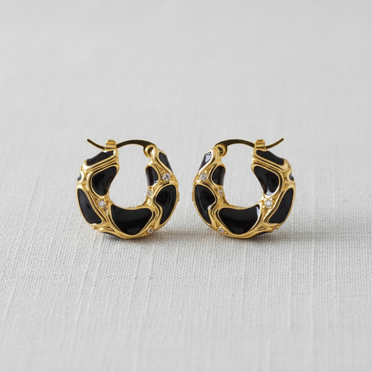 Leopard Enamel Circle Earrings