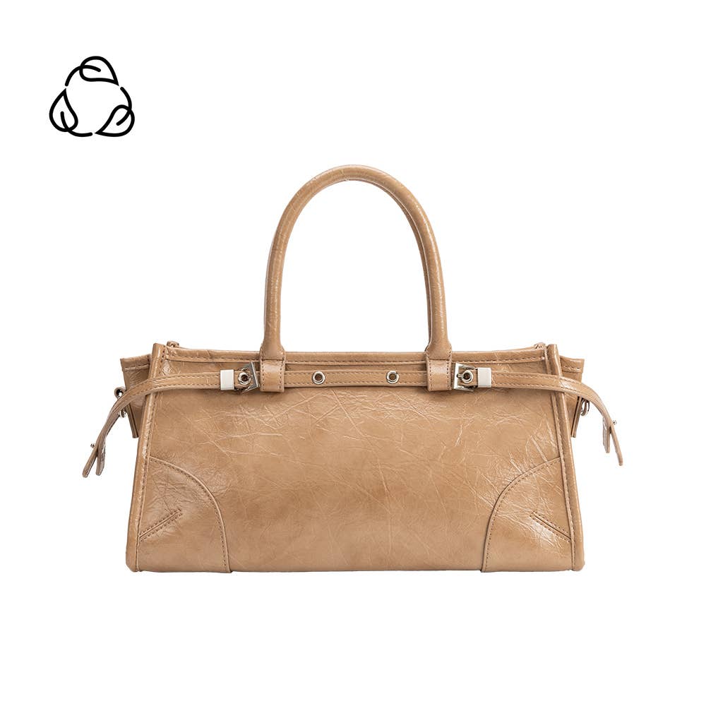 Rhonda Tan Recycled Vegan Leather Top Handle Bag