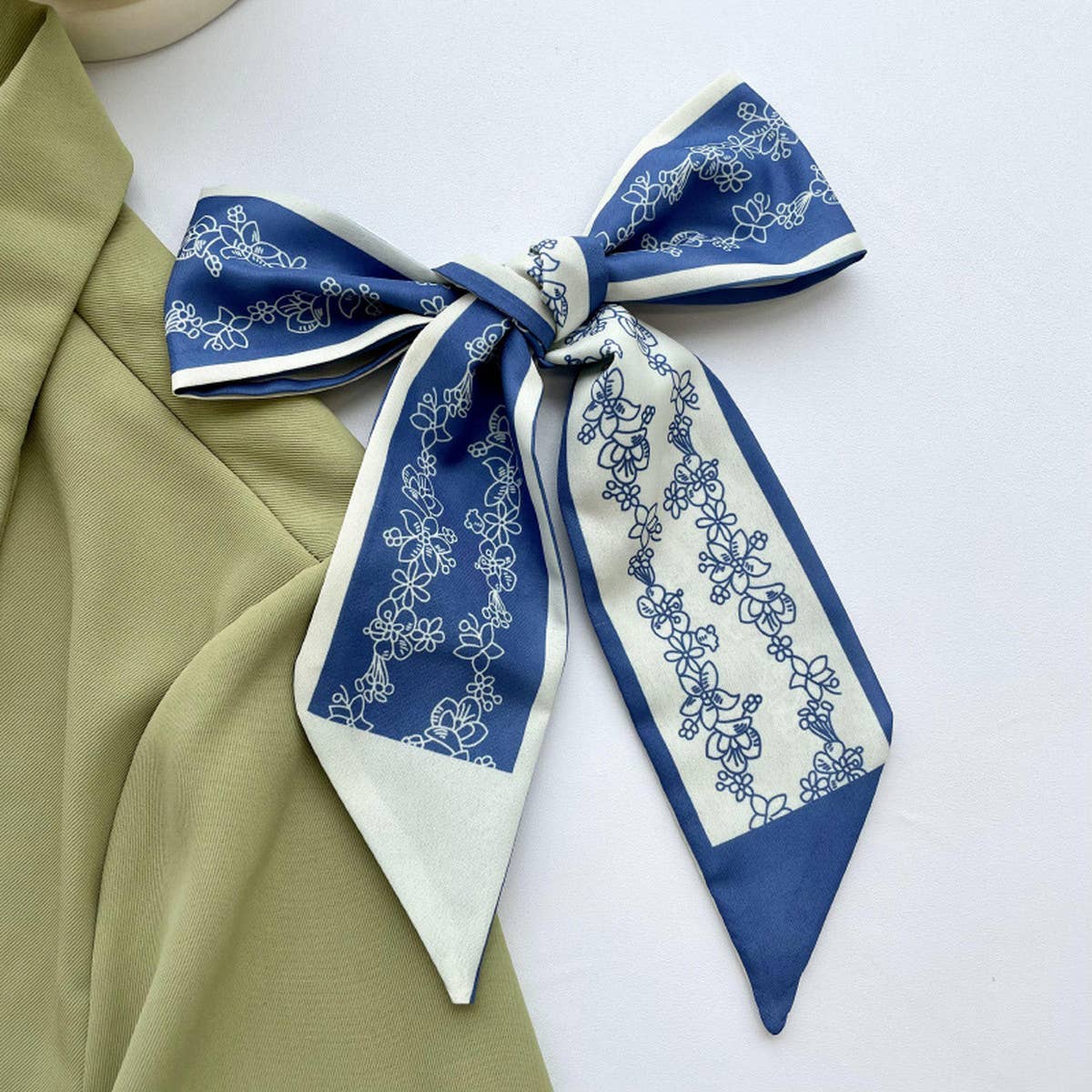 NARROW AND LONG FLOWER SCARF