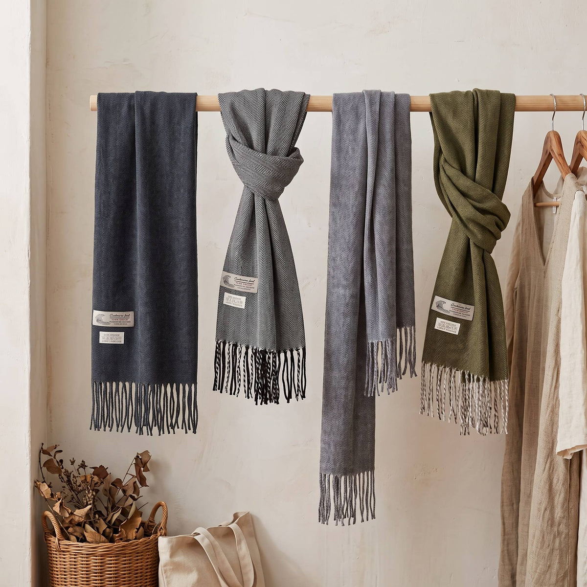 Winter Minimalist Soft Cashmere Feel Scarf Muffler