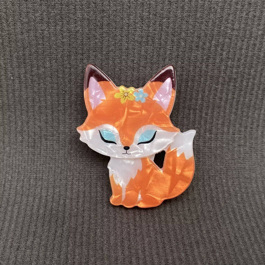 Acrylic Fox Brooch