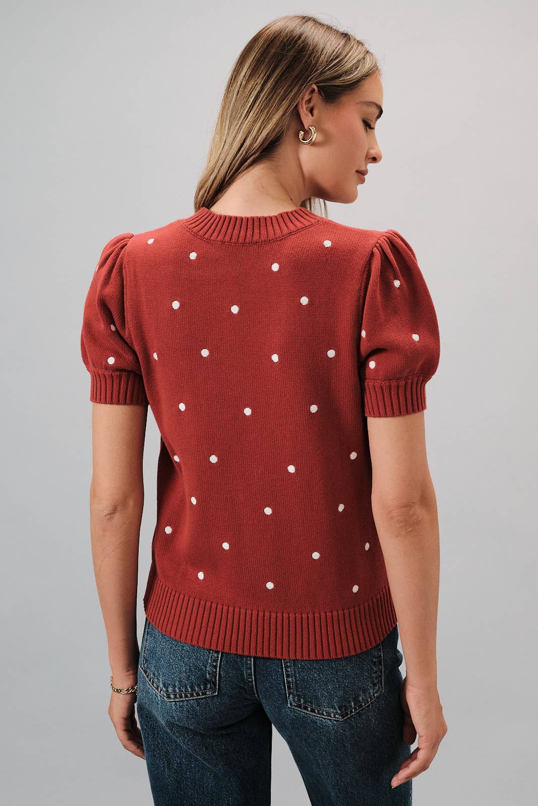 Polka Dot Embroidered Sweater