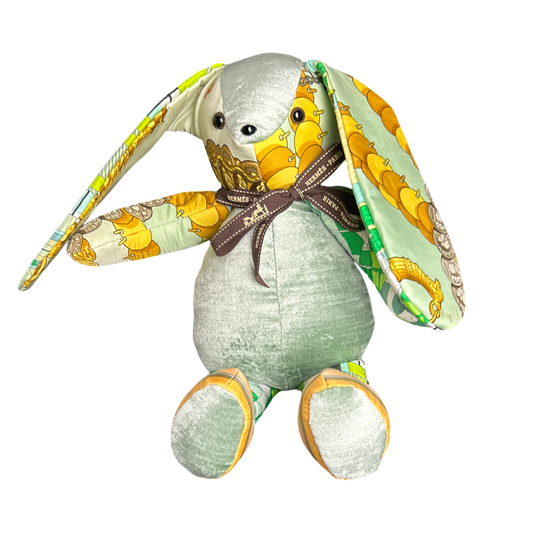 Vintage Silk Scarf Patchwork Bunny