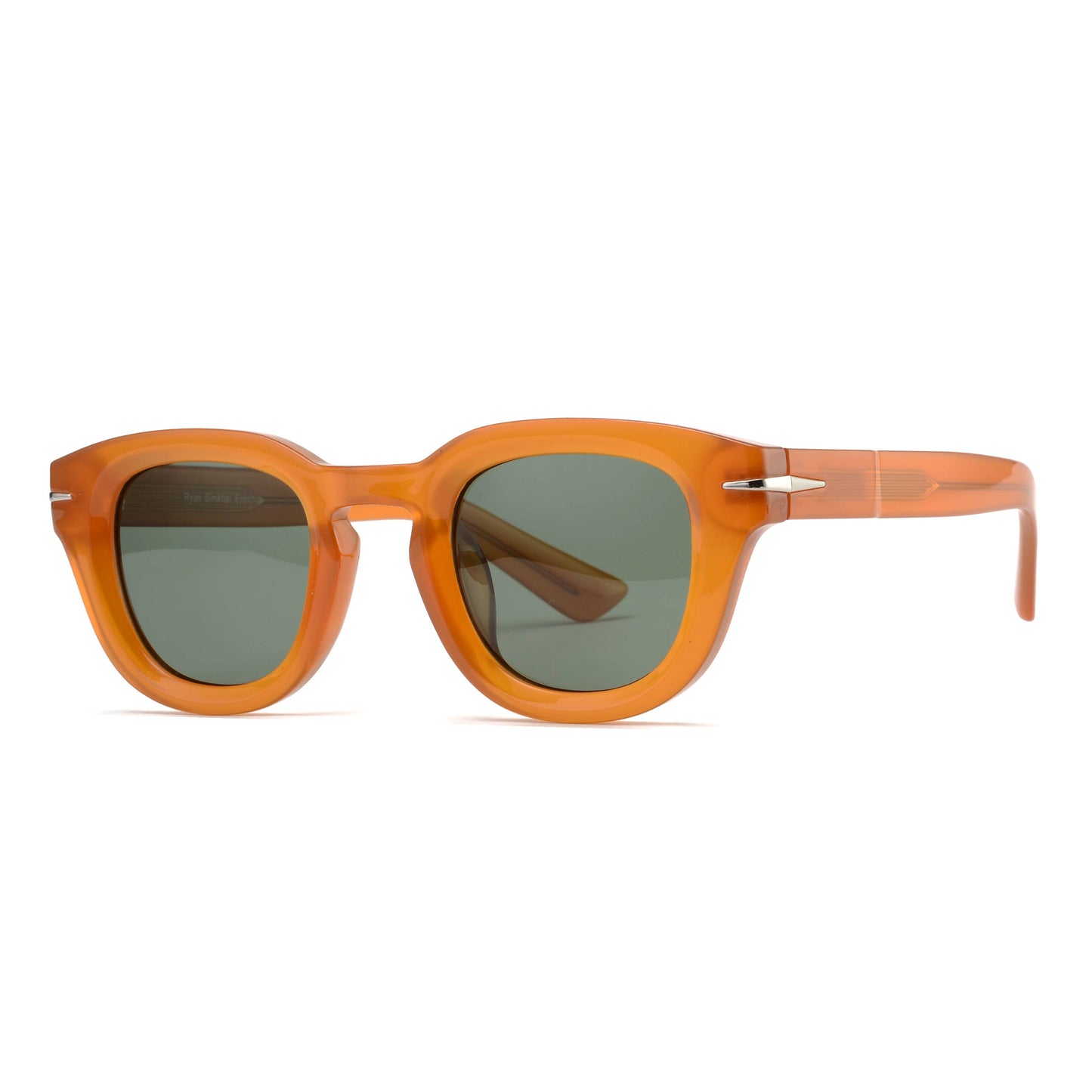 Sunglasses - RAVI |Transparent Caramel | Green Lens