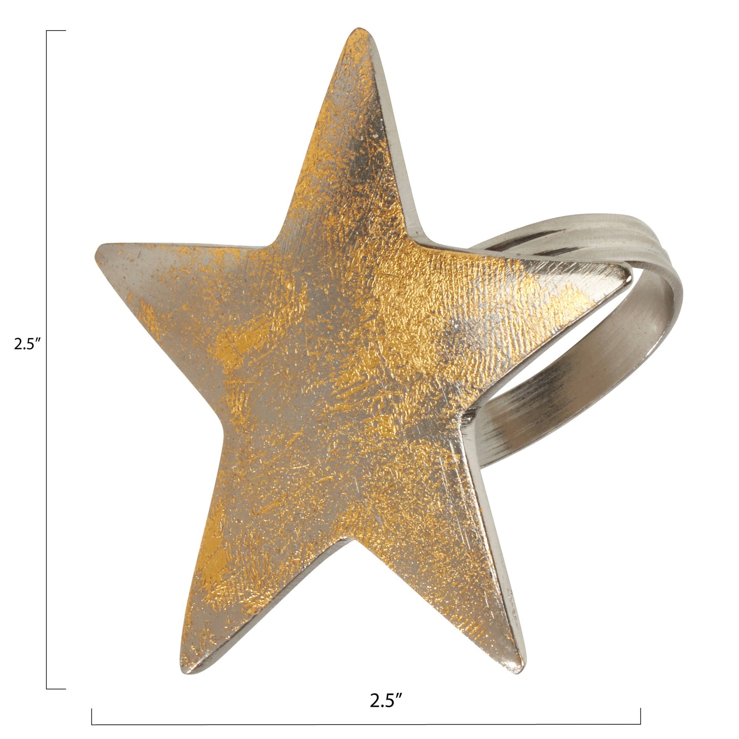 Gold Texture Star Napkin Ring