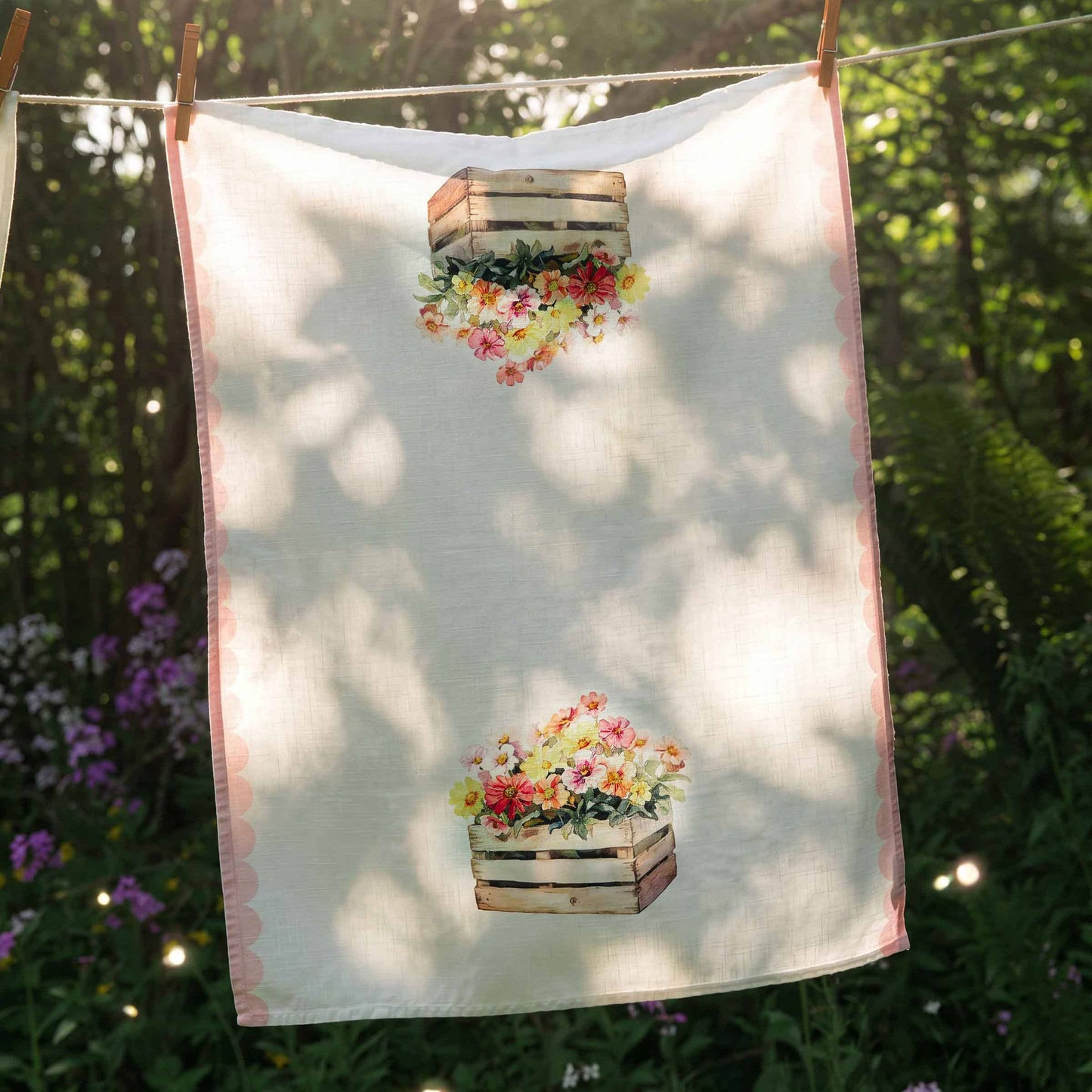 Wildflower Crate - Tea Towel