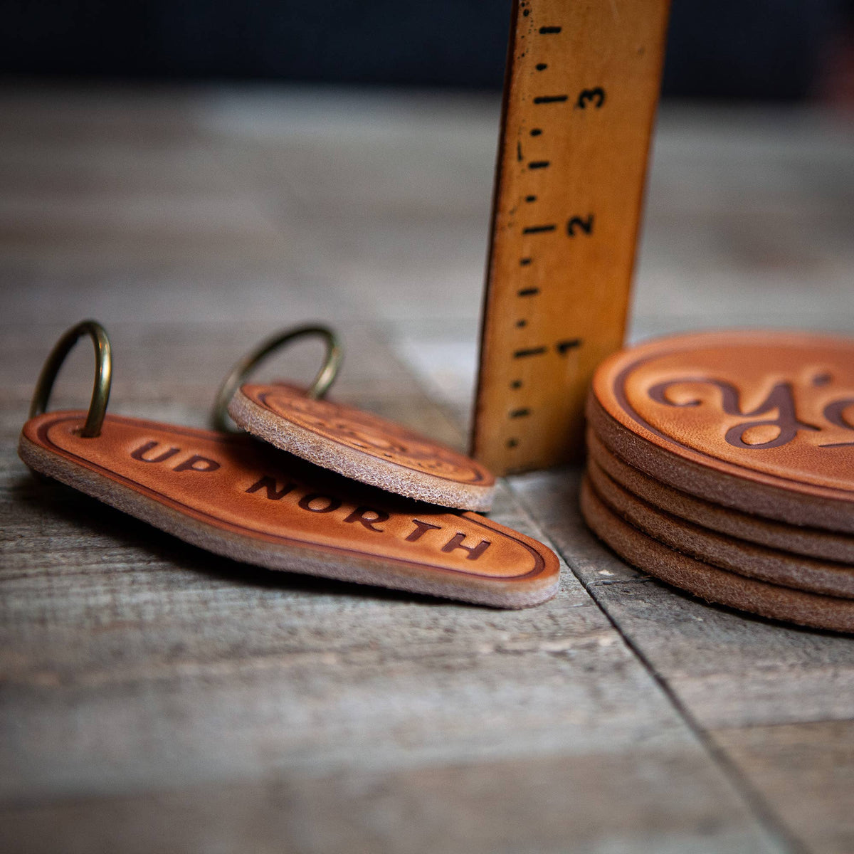 Great Lakes Silhouette Leather Coaster