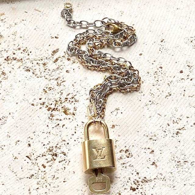 Upcycled Louis Vuitton Lock Necklace - Repurposed LV