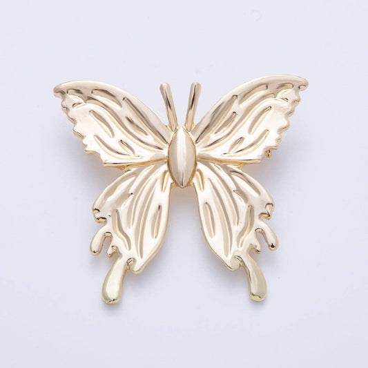 Gold 45mm x 41mm Minimalist Butterfly Insect Pin Brooch