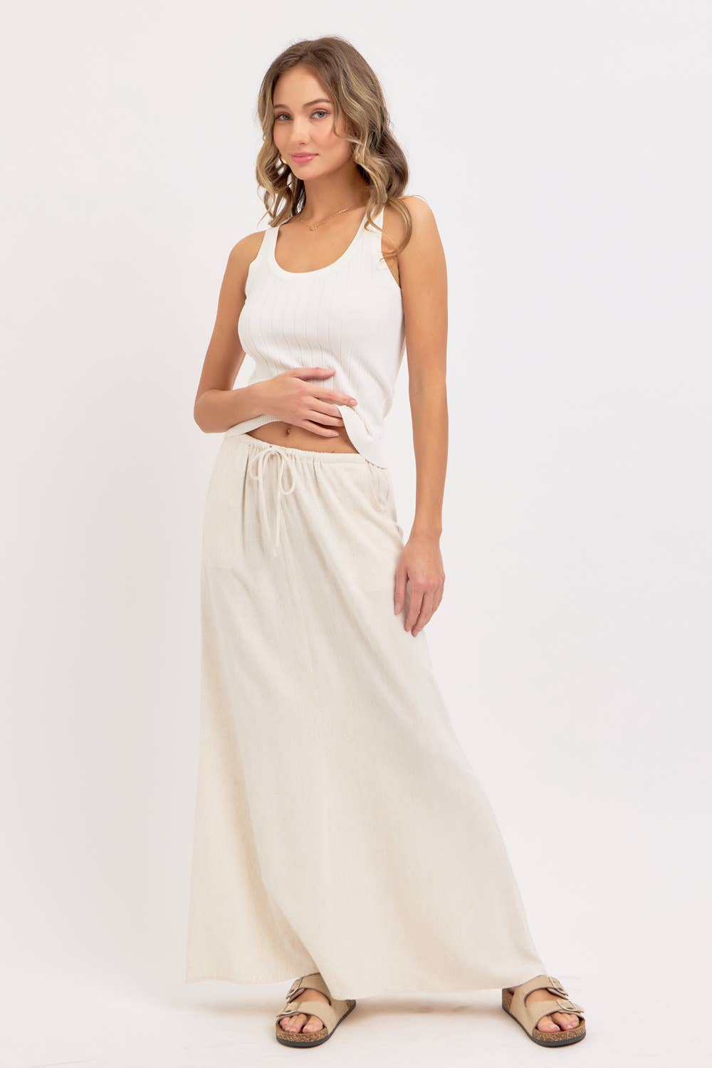 LINEN PULLOVER MAXI SKIRT