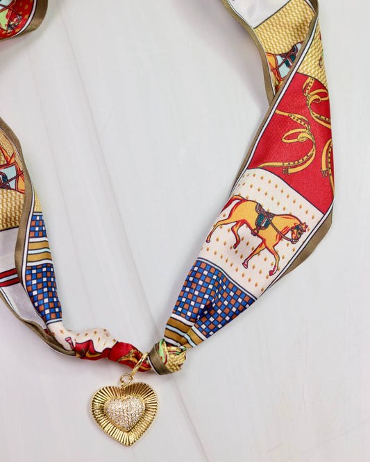 Lillie Scarf Charm Necklace BURG GOLD