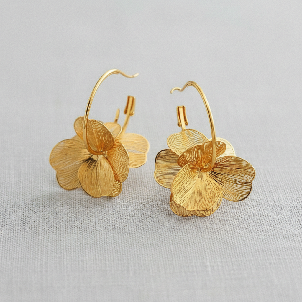 Chic Floral Hoop Earrings