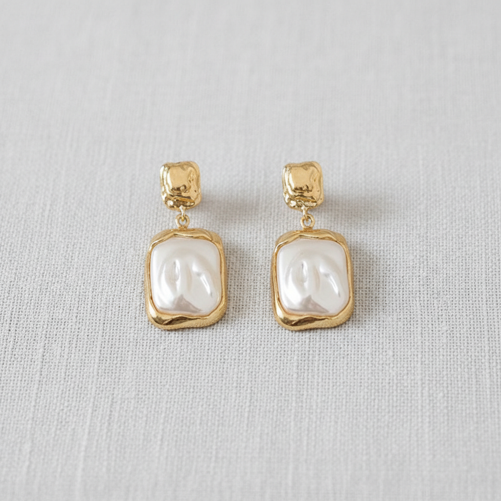 Vintage Pearl Zirconia Earrings