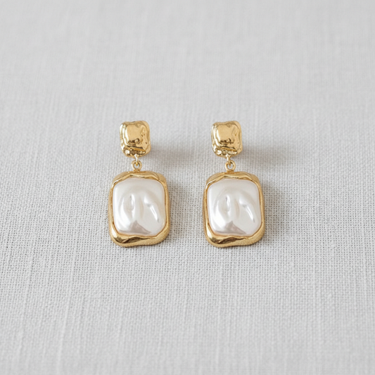 Vintage Pearl Zirconia Earrings