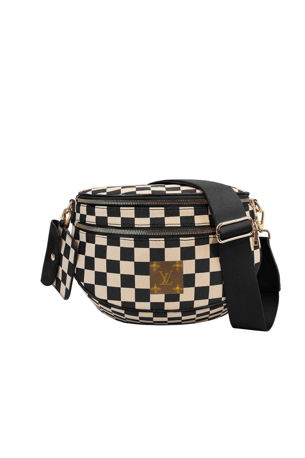 Upcycled LV Checker Sling Crossbody Bag