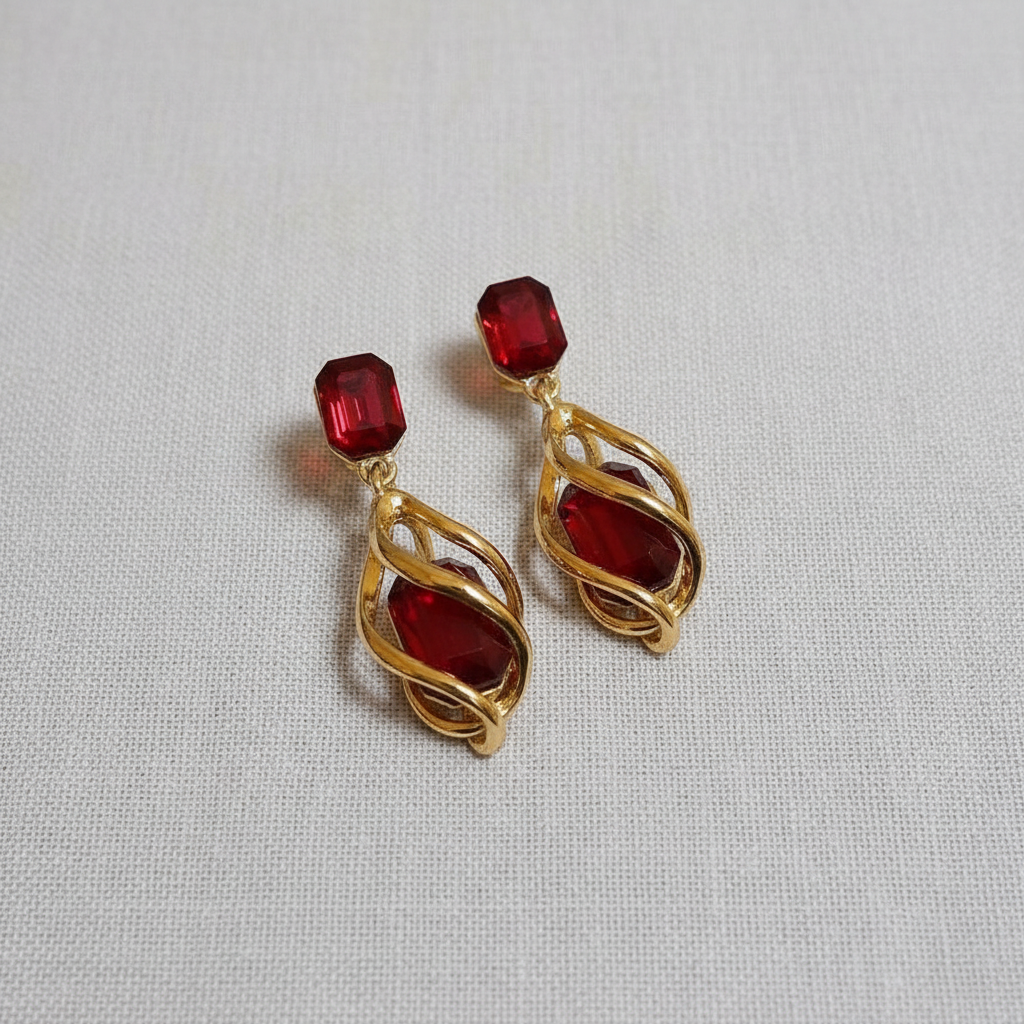 Asymmetric Zirconia Drop Earrings