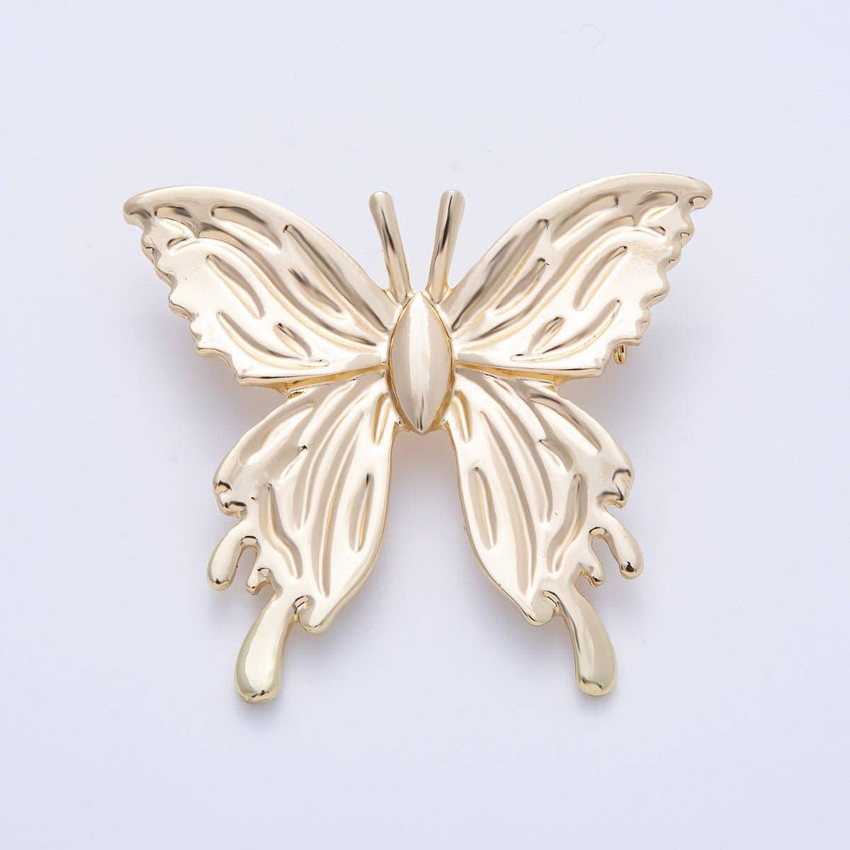 Gold 45mm x 41mm Minimalist Butterfly Insect Pin Brooch
