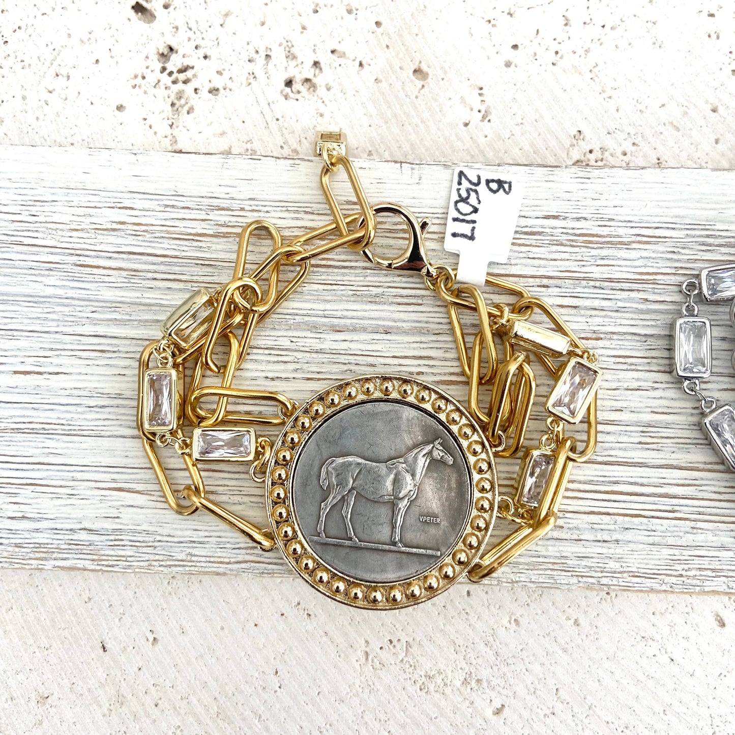 Horse Coin Statement Bracelet - Country Western Equestrian