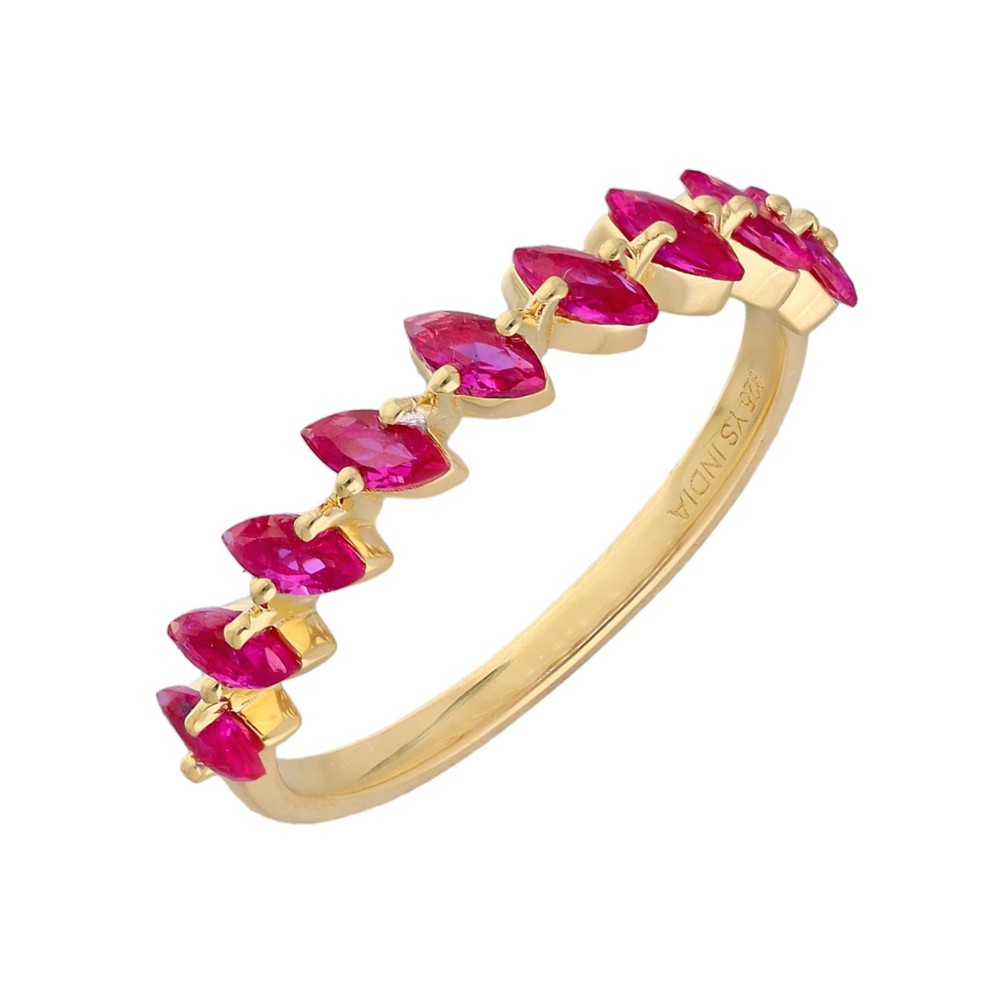 Lab Created Ruby Set of 3 Rings