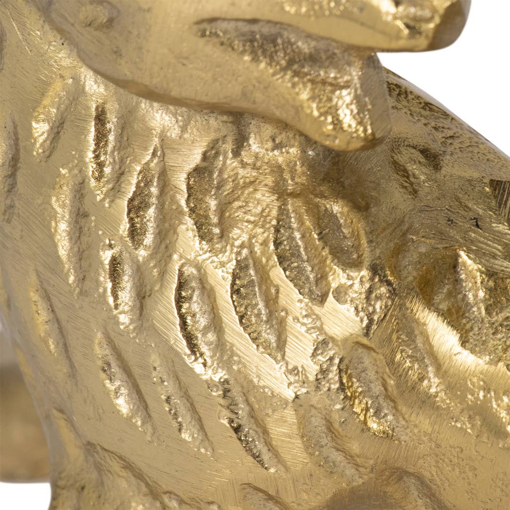 Candle Holder - Gold Metal Modern Sleek Fox Taper, 8 in.