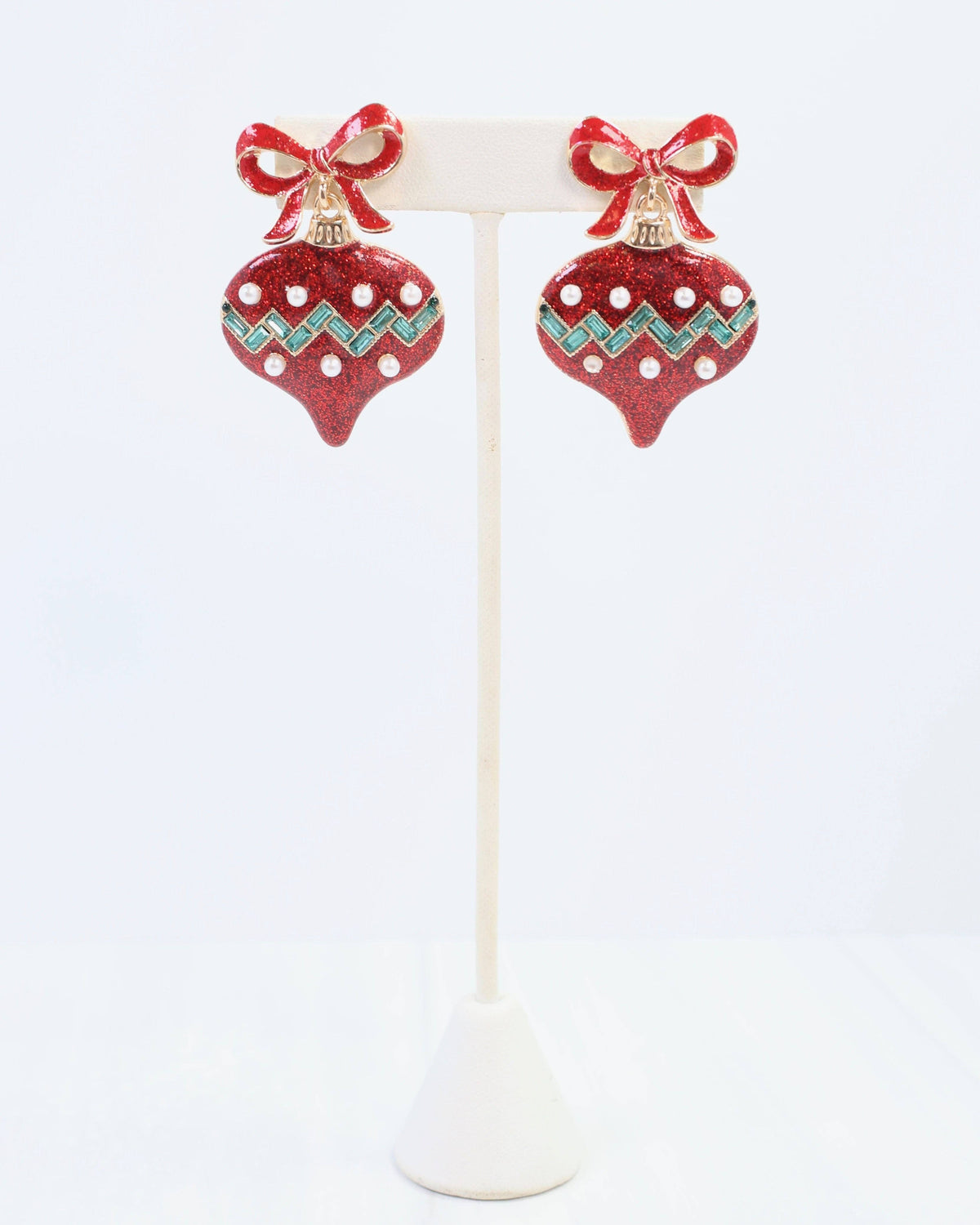 Bridger Bow and Ornament Earring Red