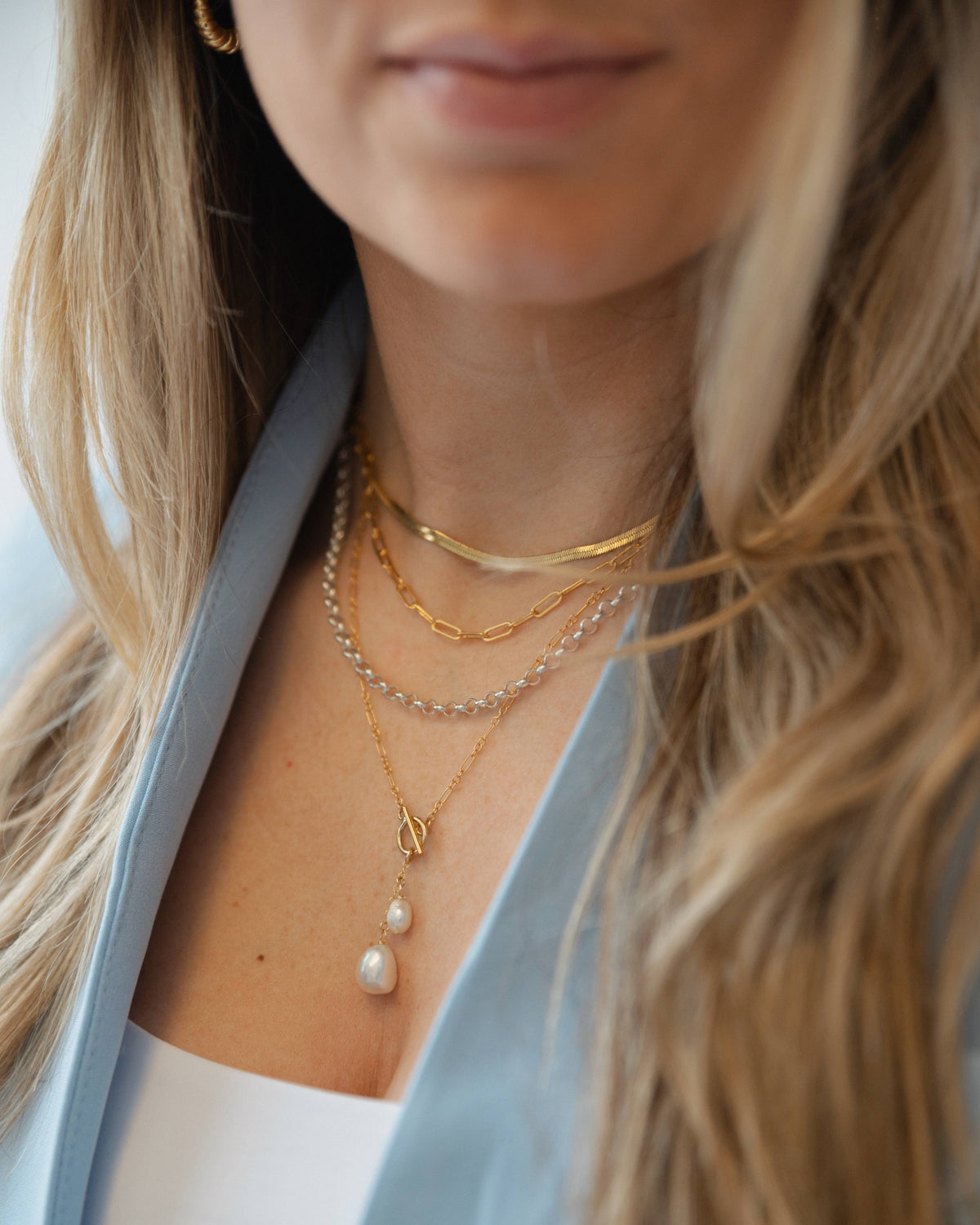 Brynn Pearl Toggle Gold Filled Necklace