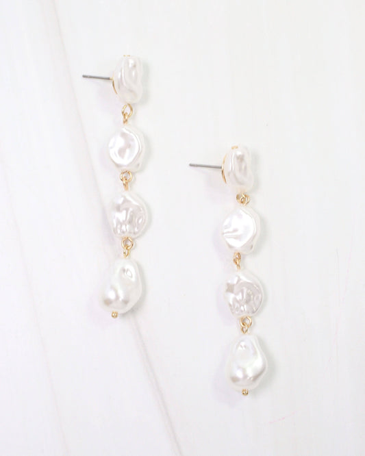Woodward Baroque Pearl Dangle Earring Cream