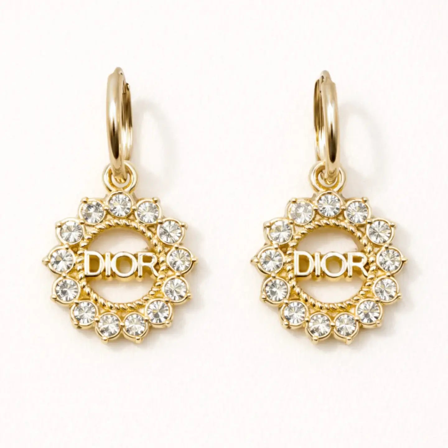 14k Gold Dior Upcycled Hoop Earrings