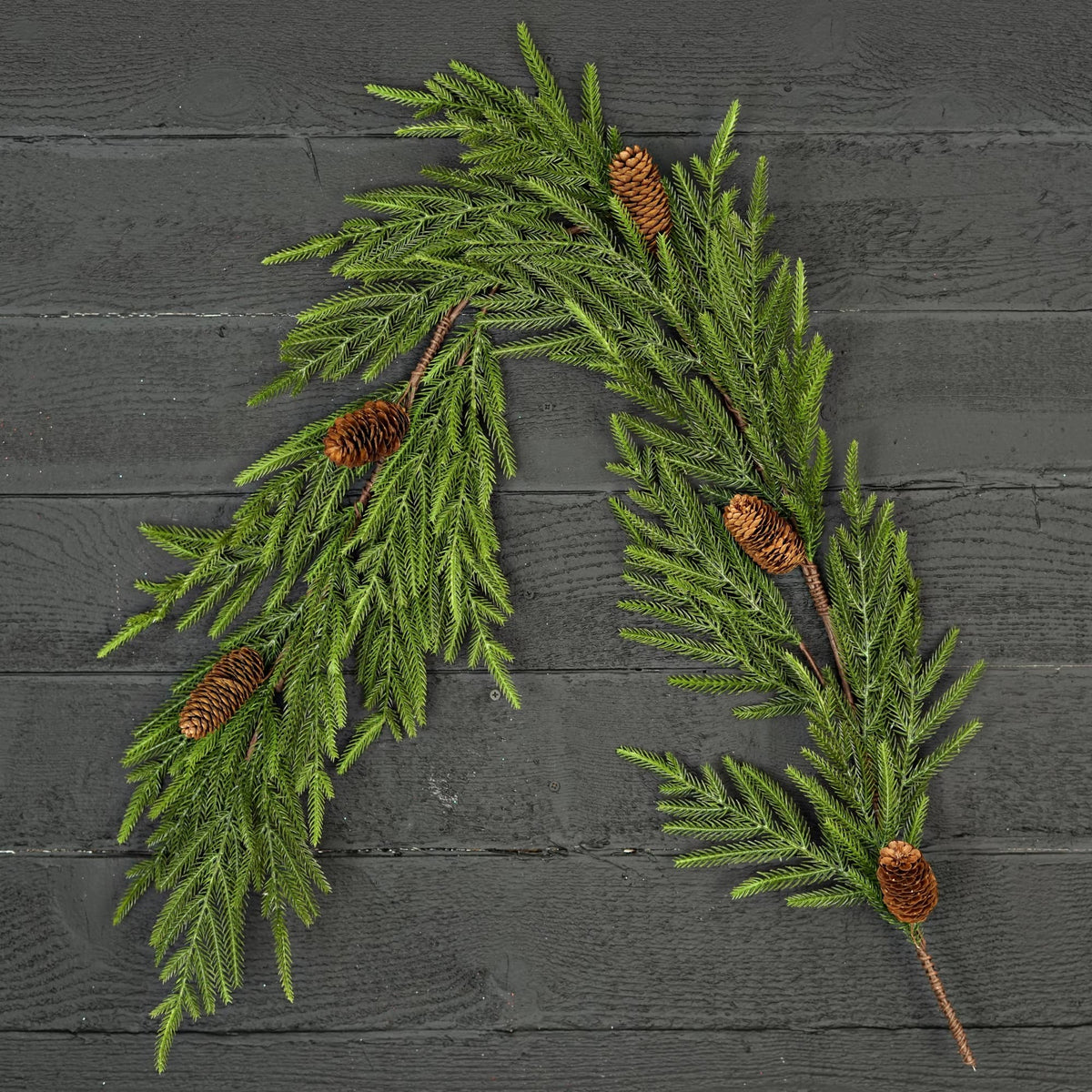 4.5ft Garland-Evergreen Norfolk Pine w.Long Pinecone