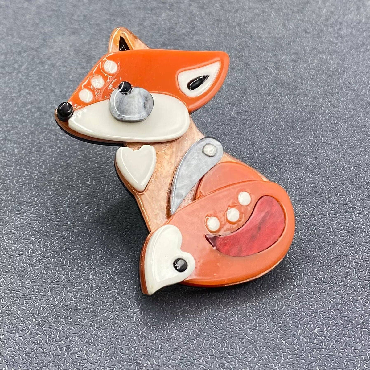 Cartoon Fox Acrylic Brooch