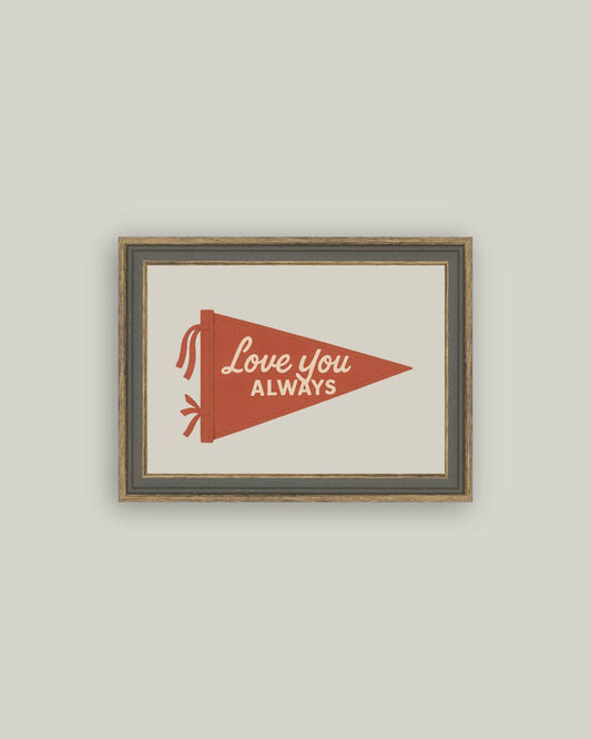 Love You Always Framed Antique Art