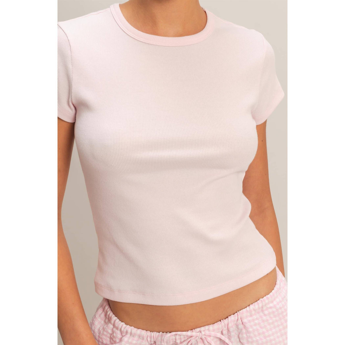 Basic Ribbed Short Sleeve Top