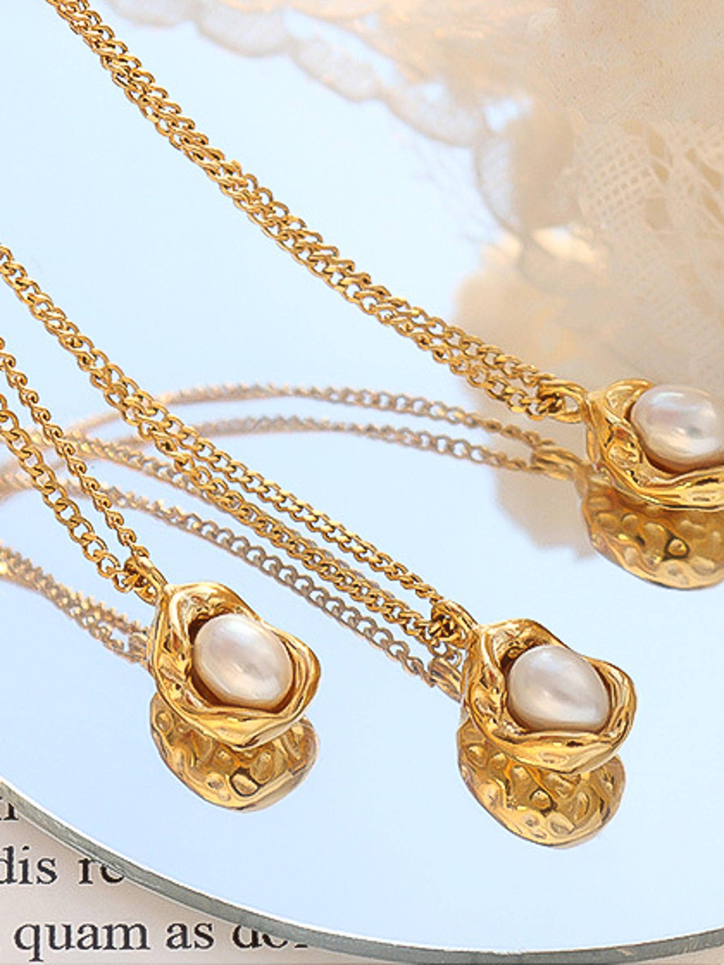Zakai Freshwater Pearl Round Pendant Necklace - Non-Tarnish
