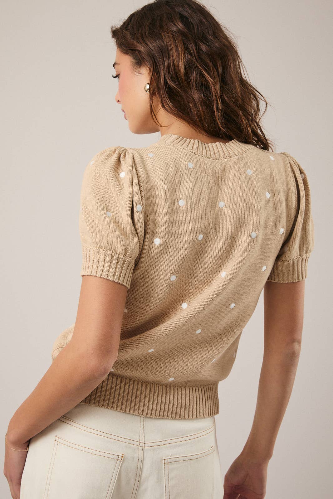 Polka Dot Embroidered Sweater