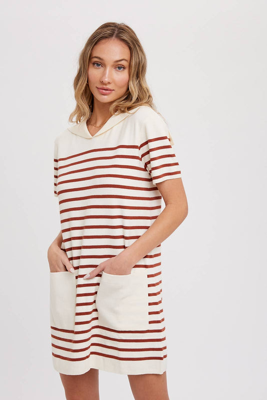 SAILOR COLLAR STRIPE DRESS