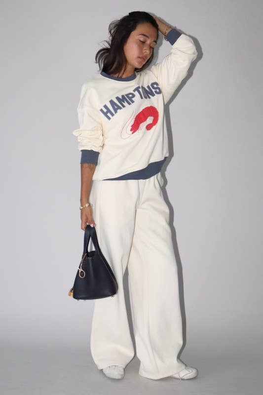 Hamptons Shrimp Graphic Fleece Sweatshirt