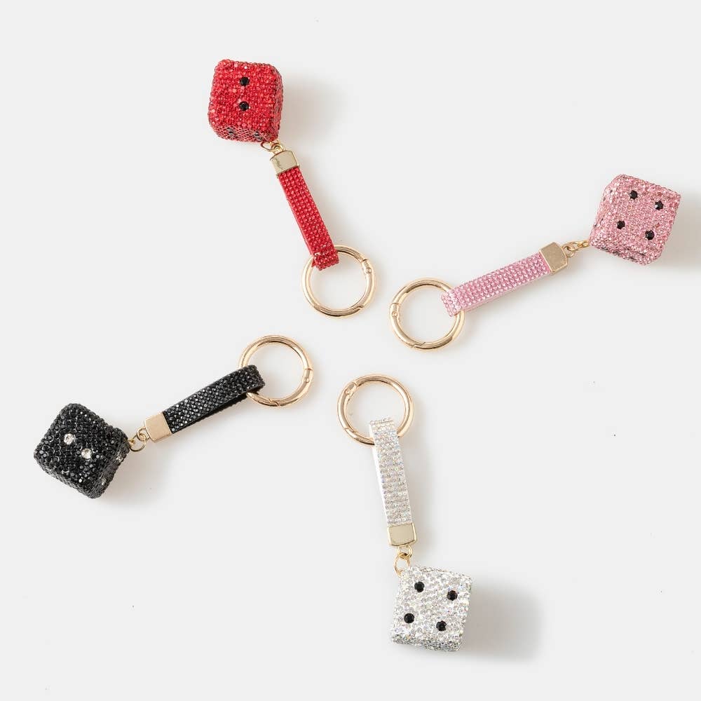 Pave Dice And Tag Bag Charm