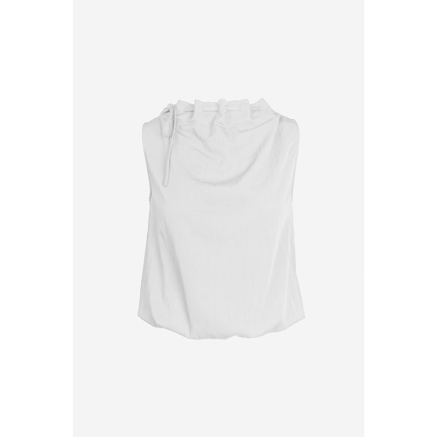 Cinched Mock Neck Sleeveless Top