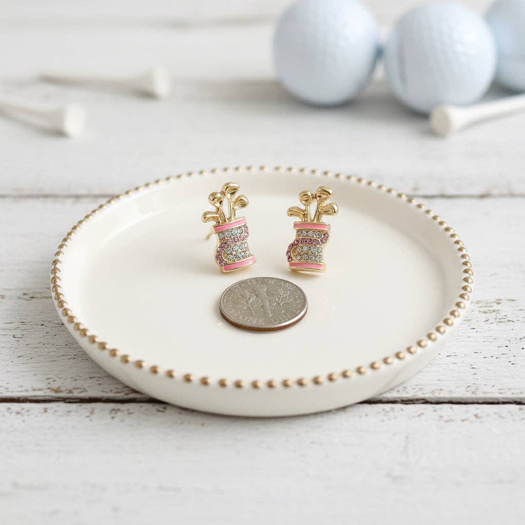 Pink Sunday Bags Golf Earrings