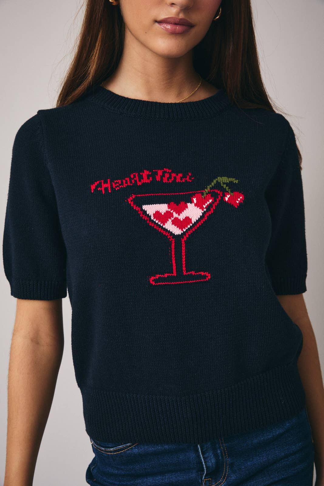 "Cocktail" Graphic Sweater Top