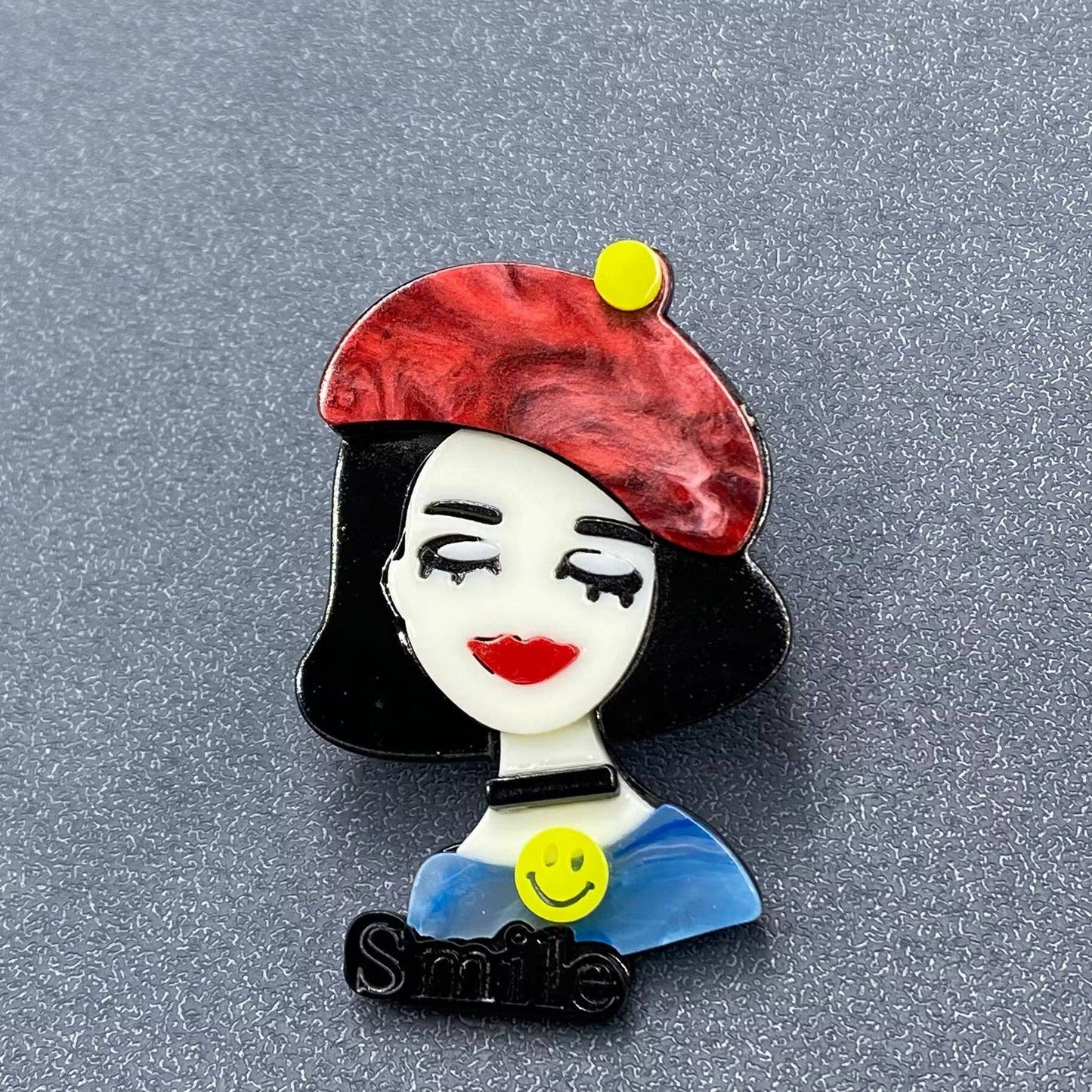 Funny Girl Acrylic Brooch